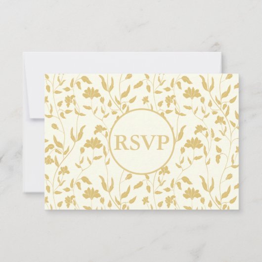  stijl Floral Cream RSVP Card (Achterkant)