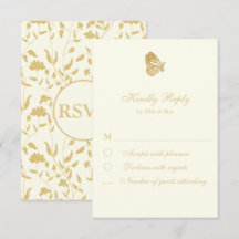 stijl Floral Cream RSVP Card