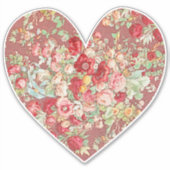  stijl Floral Roos Heart Sticker (Voorkant)