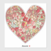  stijl Floral Roos Heart Sticker (Vel)
