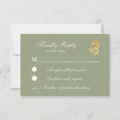  stijl Floral Sage en crème RSVP Card (Voorkant)