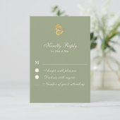  stijl Floral Sage en crème RSVP Card (Staand voorkant)