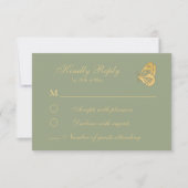 stijl Floral Sage Green RSVP Card (Voorkant)