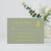 stijl Floral Sage Green RSVP Card (Staand voorkant)