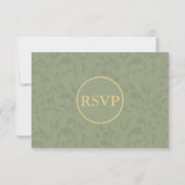 stijl Floral Sage Green RSVP Card (Achterkant)