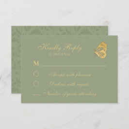  stijl Floral Sage Green RSVP Card