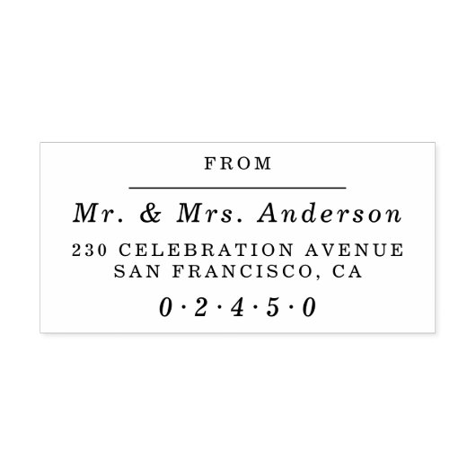 Stijl Formele Douanenamen & Terugkeeradres Rubberstempel (Afrduk)
