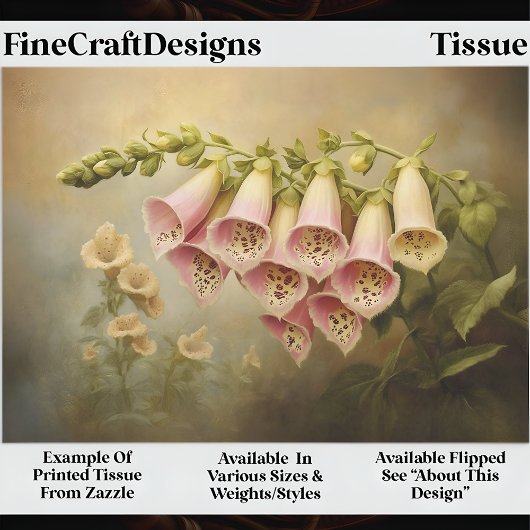  Stijl Foxglove Illustration EG1R Decoupage Tissuepapier