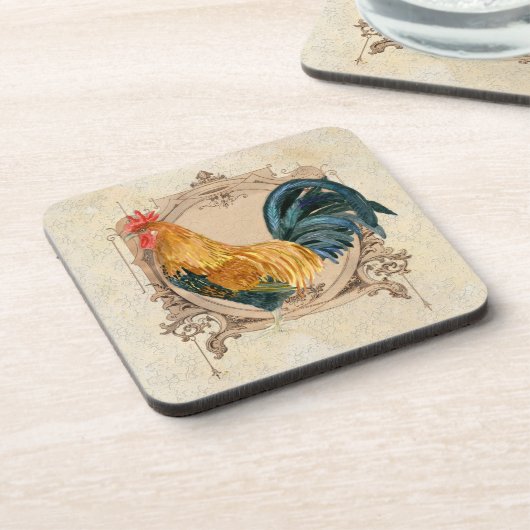  stijl Frans land Rustic Barn Rooster Bier Onderzetter (Linkerzijde)