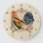 stijl Frans land Rustic Barn Rooster Grote Klok (Voorkant)