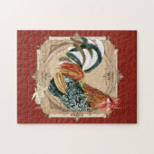  stijl Frans land Rustic Barn Rooster Legpuzzel (Horizontaal)