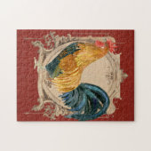  stijl Frans land Rustic Barn Rooster Legpuzzel (Horizontaal)