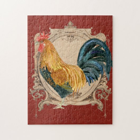  stijl Frans land Rustic Barn Rooster Legpuzzel (Verticaal)