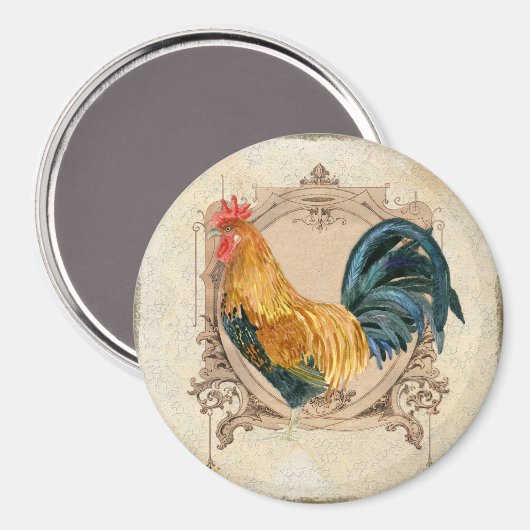 stijl Frans land Rustic Barn Rooster Magneet (Voorkant / Achterkant)