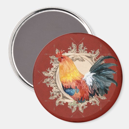  stijl Frans land Rustic Barn Rooster Magneet (Voorkant / Achterkant)