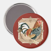  stijl Frans land Rustic Barn Rooster Magneet (Voorkant / Achterkant)