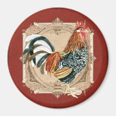  stijl Frans land Rustic Barn Rooster Magneet (Voorkant)
