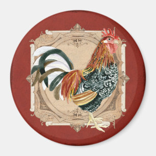  stijl Frans land Rustic Barn Rooster Magneet