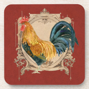 stijl Frans land Rustic Barn Rooster Onderzetter