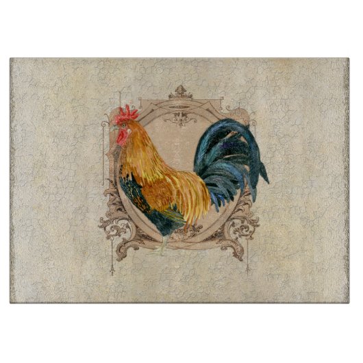 stijl Frans land Rustic Barn Rooster Snijplank (Voorkant)