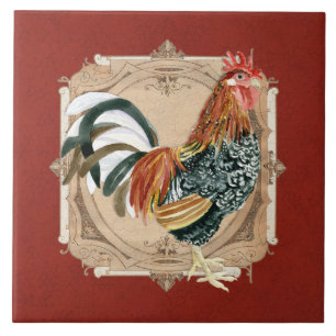  stijl Frans land Rustic Barn Rooster Tegeltje