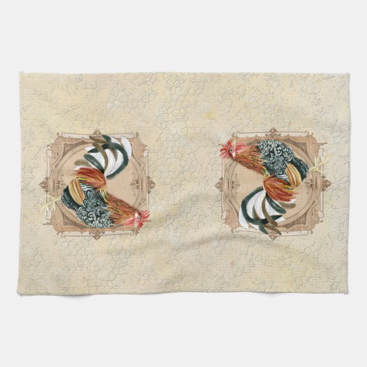  stijl Frans land Rustic Barn Rooster Theedoek (Horizontaal)