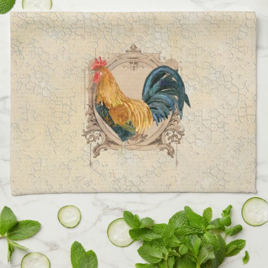 stijl Frans land Rustic Barn Rooster Theedoek (Gevouwen)