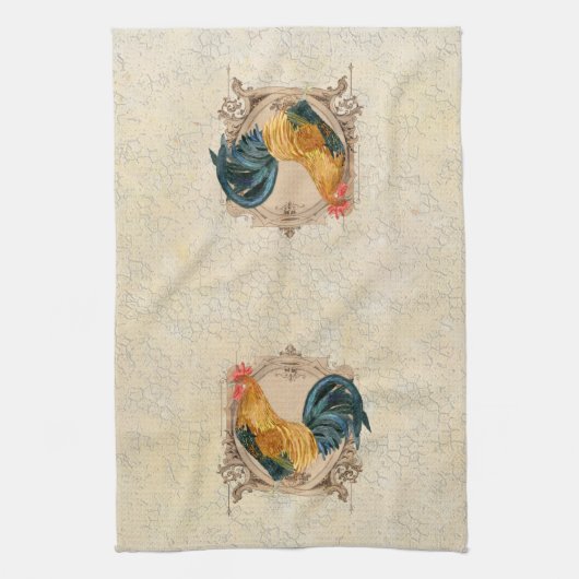  stijl Frans land Rustic Barn Rooster Theedoek (Verticaal)