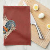 stijl Frans land Rustic Barn Rooster Theedoek (Quarter Fold)