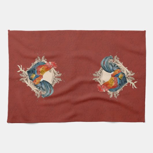  stijl Frans land Rustic Barn Rooster Theedoek (Horizontaal)
