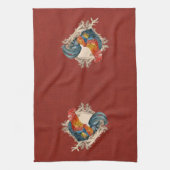  stijl Frans land Rustic Barn Rooster Theedoek (Verticaal)