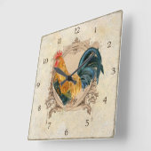  stijl Frans land Rustic Barn Rooster Vierkante Klok (Hoek)