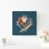  stijl Frans land Rustic Barn Rooster Vierkante Klok (Huis)