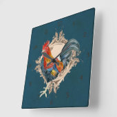  stijl Frans land Rustic Barn Rooster Vierkante Klok (Hoek)