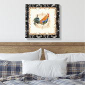  Stijl Frans Toile Black in White Rooster Canvas Afdruk (Insitu (Slaapkamer))