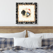 Stijl Frans Toile Black in White Rooster Canvas Afdruk (Insitu (Slaapkamer))