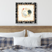 Stijl Frans Toile Black in White Rooster Canvas Afdruk (Insitu (Slaapkamer))