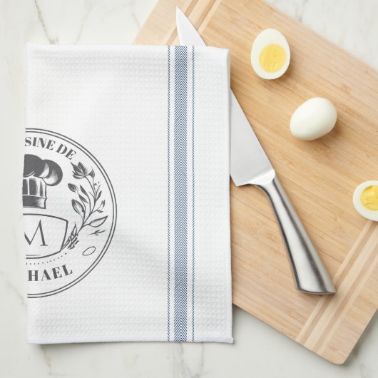  stijl Franse koken Gepersonaliseerd Monogram Theedoek (Quarter Fold)