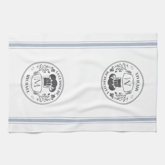 stijl Franse koken Gepersonaliseerd Monogram Theedoek (Horizontaal)
