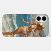  stijl Franse Riviera Travel Beach Girl Case-Mate iPhone Case (Achterkant (horizontaal))