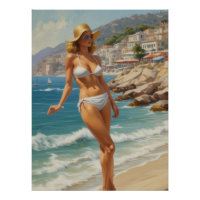 stijl Franse Riviera Travel Beach Girl