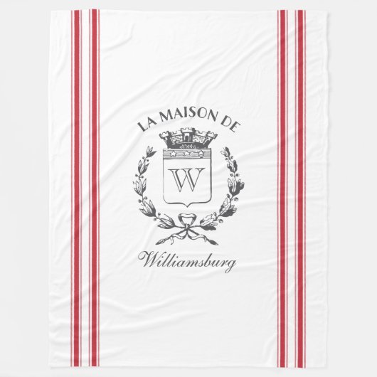  stijl Franse rode tapeklok Fleece Deken (Voorkant)