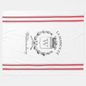  stijl Franse rode tapeklok Fleece Deken (Voorkant (Horizontaal))