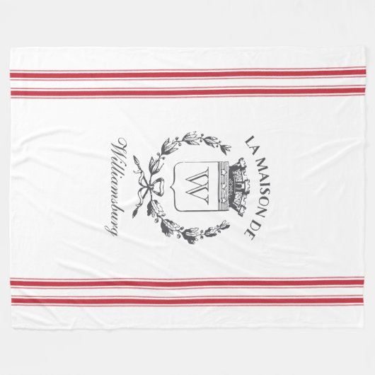  stijl Franse rode tapeklok Fleece Deken (Voorkant (Horizontaal))