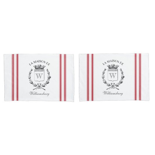 Stijl Franse Rode Ticking Band Douanenaam Kussensloop (Voorkant-Set)