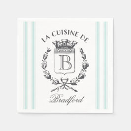  stijl Franse Verkopersaangepaste naam en monogram Servet