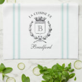 stijl Franse Verkopersaangepaste naam en monogram Theedoek (Gevouwen)