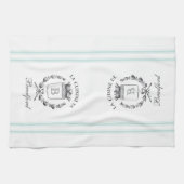 stijl Franse Verkopersaangepaste naam en monogram Theedoek (Horizontaal)