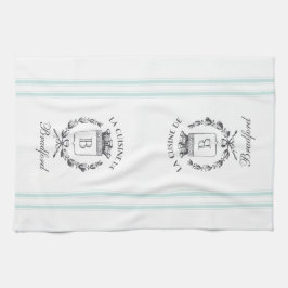  stijl Franse Verkopersaangepaste naam en monogram Theedoek