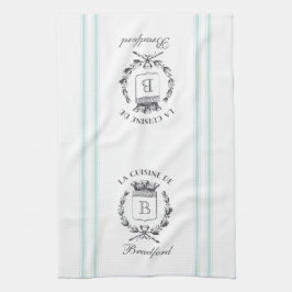 stijl Franse Verkopersaangepaste naam en monogram Theedoek